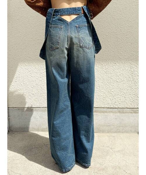 EVRIS（エヴリス）の「2WAYサロペットワイドデニムパンツ（デニムパンツ・レディース・ブラック/インディゴブルー・SMALL/MEDIUM）」の14枚目の写真