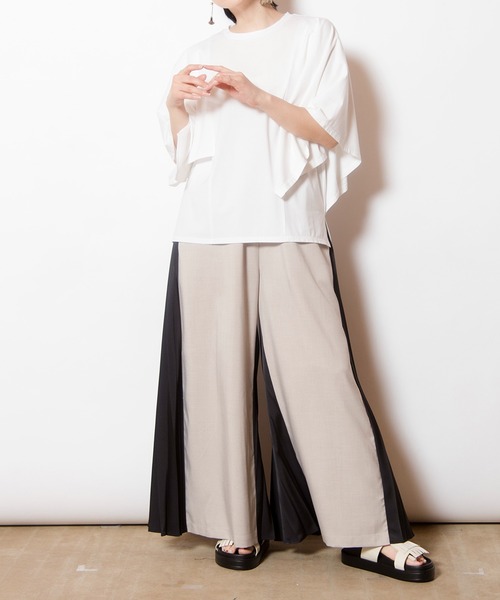 【 ⑅⃝TOTO】OSMOSIS プリーツパンツ & ニット切替ブラウス OSMOSIS ワンピース ニット切替プリーツワンピース : ZOZOTOWN