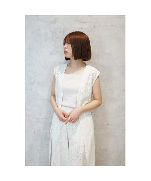 JETSET SOLO PLUS (ジェットセットソロプラス)の「【INDUS luxury for JETSET SOLO PLUS】カットワークレースジレ(ベスト・レディース・ブラック/オフホワイト・FREE)」の16枚目の写真