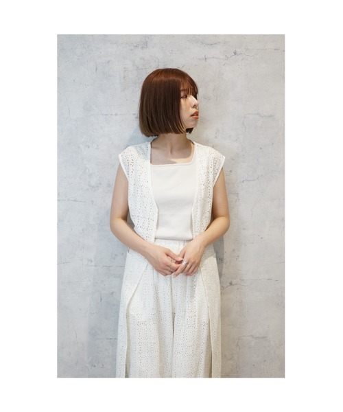 JETSET SOLO PLUS (ジェットセットソロプラス)の「【INDUS luxury for JETSET SOLO PLUS】カットワークレースジレ(ベスト・レディース・ブラック/オフホワイト・FREE)」の17枚目の写真
