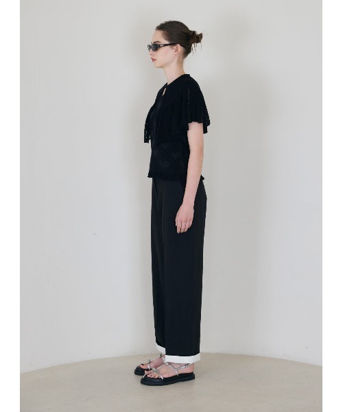COEL（コエル）の「コットンリネンロールアップパンツ（その他パンツ・レディース・ブラック/イエロー・36/38）」の6枚目の写真