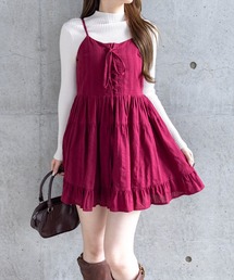 clear | レースアップキャミワンピース[着回し力抜群 森ガール ガーリー]≪再入荷≫(ワンピース)