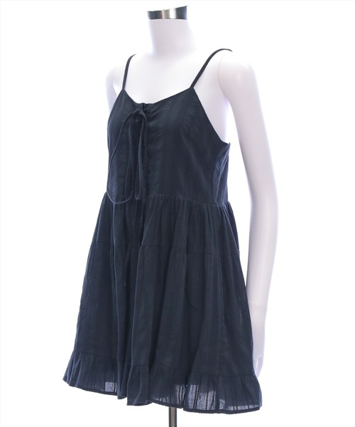 clear（クリア）の「レースアップキャミワンピース[着回し力抜群 森ガール ガーリー]≪再入荷≫（ワンピース・レディース・オフホワイト/ブラック/ボルドー/ブラウン・F）」の7枚目の写真