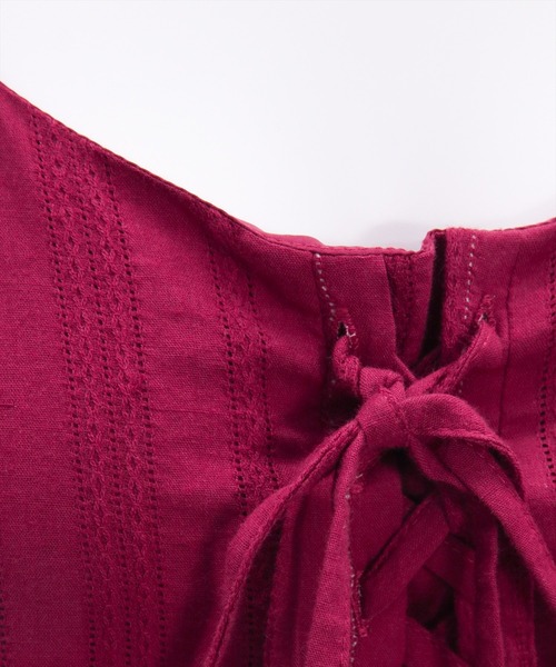 clear（クリア）の「レースアップキャミワンピース[着回し力抜群 森ガール ガーリー]≪再入荷≫（ワンピース・レディース・オフホワイト/ブラック/ボルドー/ブラウン・F）」の15枚目の写真