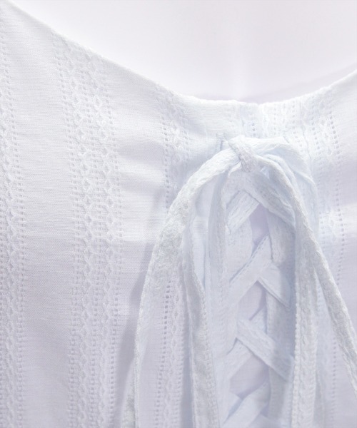 clear（クリア）の「レースアップキャミワンピース[着回し力抜群 森ガール ガーリー]≪再入荷≫（ワンピース・レディース・オフホワイト/ブラック/ボルドー/ブラウン・F）」の14枚目の写真