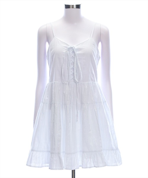 clear（クリア）の「レースアップキャミワンピース[着回し力抜群 森ガール ガーリー]≪再入荷≫（ワンピース・レディース・オフホワイト/ブラック/ボルドー/ブラウン・F）」の11枚目の写真