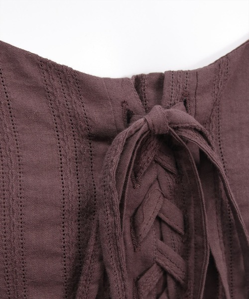 clear（クリア）の「レースアップキャミワンピース[着回し力抜群 森ガール ガーリー]≪再入荷≫（ワンピース・レディース・オフホワイト/ブラック/ボルドー/ブラウン・F）」の20枚目の写真