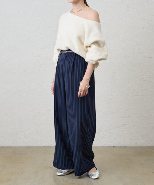 SHENERY（シーナリー）の「《セットアイテム》ストライプウエストデザインパンツ（その他パンツ・レディース・グレー/ネイビー・36/38）」の6枚目の写真
