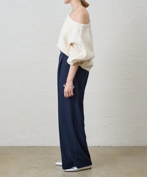 SHENERY（シーナリー）の「《セットアイテム》ストライプウエストデザインパンツ（その他パンツ・レディース・グレー/ネイビー・36/38）」の7枚目の写真