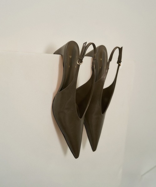 SALON adam et rope'（サロン アダム エ ロペ）の「【W S（ドゥーブル）】ゴートレザーバックストラップパンプス（パンプス・レディース・オリーブ/ブラック・23/23.5/24/24.5/36/36.5/37/37.5）」の16枚目の写真