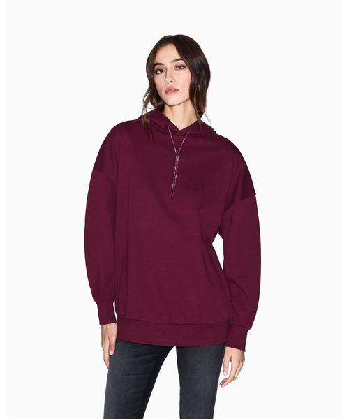 ARMANI EXCHANGE(アルマーニエクスチェンジ)の「【A|X アルマーニ エクスチェンジ】ブロッサムプリントロゴ フーデッドスウェットプルオーバー(スウェット・レディース・バーガンディー/ブラック・LARGE/MEDIUM/SMALL/X-LARGE/X-SMALL)」の8枚目の写真