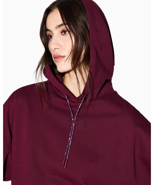 ARMANI EXCHANGE(アルマーニエクスチェンジ)の「【A|X アルマーニ エクスチェンジ】ブロッサムプリントロゴ フーデッドスウェットプルオーバー(スウェット・レディース・バーガンディー/ブラック・LARGE/MEDIUM/SMALL/X-LARGE/X-SMALL)」の9枚目の写真