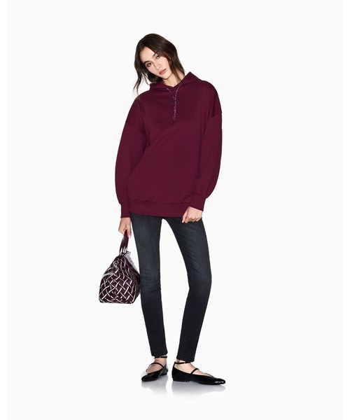 ARMANI EXCHANGE(アルマーニエクスチェンジ)の「【A|X アルマーニ エクスチェンジ】ブロッサムプリントロゴ フーデッドスウェットプルオーバー(スウェット・レディース・バーガンディー/ブラック・LARGE/MEDIUM/SMALL/X-LARGE/X-SMALL)」の10枚目の写真