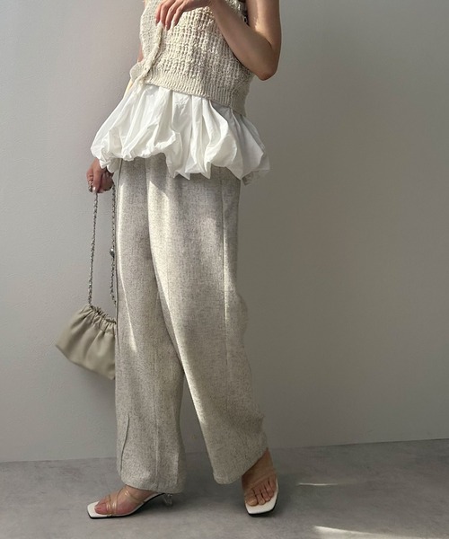 rectangle（レクタングル）の「ミックスツイードリラックスパンツ（スラックス・レディース・ブラウン/アイボリー/グレー・FREE）」の8枚目の写真