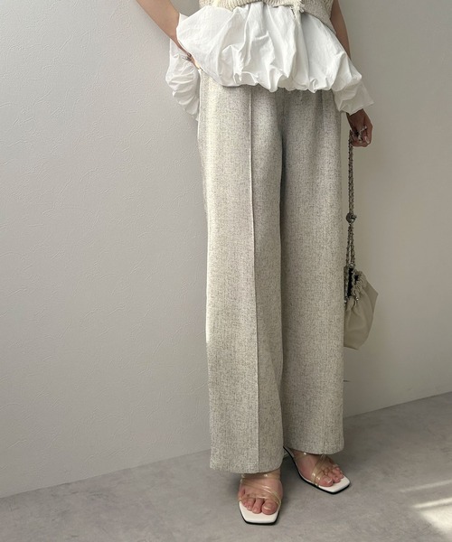 セール】ミックスツイードリラックスパンツ（スラックス）｜rectangle