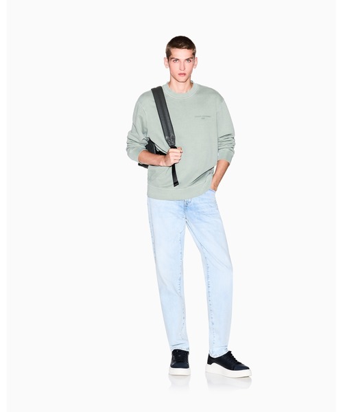 ARMANI EXCHANGE(アルマーニエクスチェンジ)の「【A|X アルマーニ エクスチェンジ】バックロゴ カーボナイズドフレンチテリー プルオーバー(スウェット・メンズ・セージグリーン/ダークネイビー・LARGE/X-SMALL/X-LARGE/SMALL/MEDIUM)」の8枚目の写真