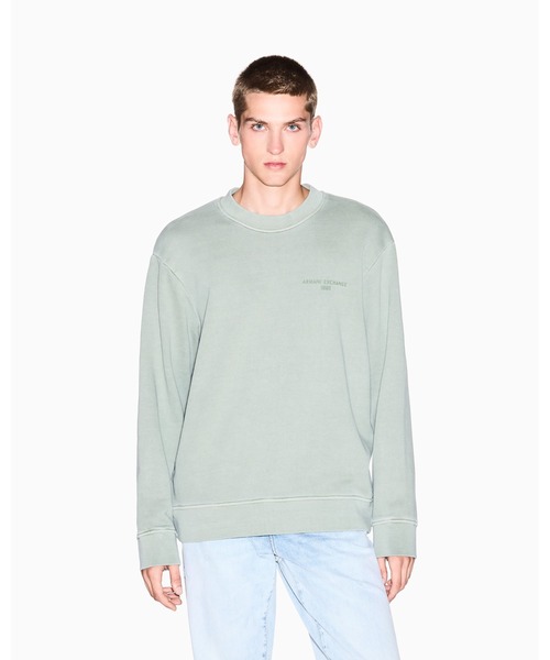 ARMANI EXCHANGE(アルマーニエクスチェンジ)の「【A|X アルマーニ エクスチェンジ】バックロゴ カーボナイズドフレンチテリー プルオーバー(スウェット・メンズ・セージグリーン/ダークネイビー・LARGE/X-SMALL/X-LARGE/SMALL/MEDIUM)」の7枚目の写真
