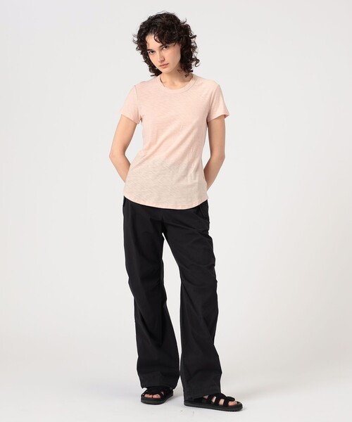 JAMES PERSE(ジェームスパース)の「スラブジャージー クルーネックTシャツ WUA3037(Tシャツ/カットソー・レディース・ダークグリーン/ライトピンク・2/0/1)」の3枚目の写真