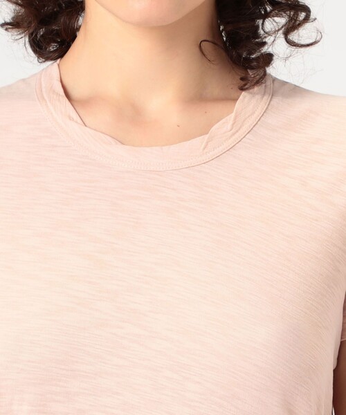 JAMES PERSE(ジェームスパース)の「スラブジャージー クルーネックTシャツ WUA3037(Tシャツ/カットソー・レディース・ダークグリーン/ライトピンク・2/0/1)」の7枚目の写真