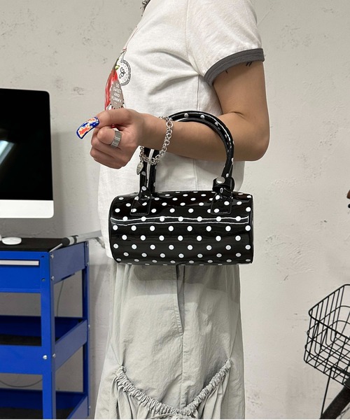 sedacle girl（セダクルガール）の「ドットハンドバック（ハンドバッグ・レディース・ブラック/オフホワイト・FREE）」の8枚目の写真
