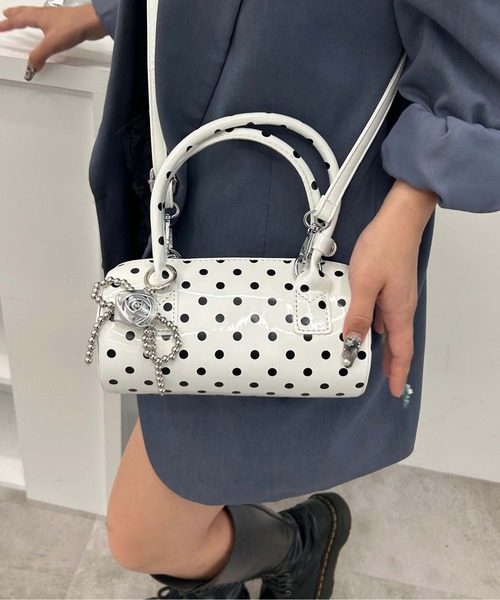 sedacle girl（セダクルガール）の「ドットハンドバック（ハンドバッグ・レディース・ブラック/オフホワイト・FREE）」の4枚目の写真