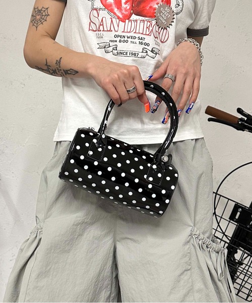 sedacle girl（セダクルガール）の「ドットハンドバック（ハンドバッグ・レディース・ブラック/オフホワイト・FREE）」の9枚目の写真