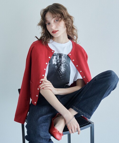 To b. by agnes b.(トゥービーバイアニエスベー)の「<To b. by agnes b.コラボ>フォト ショートスリーブ Tシャツ(Tシャツ/カットソー・レディース・その他1/ブラック/オフホワイト・FREE)」の3枚目の写真