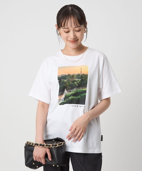 美品 アニエスべー（agnesb.）Rue du Jour パリ マップ シャツ 美品