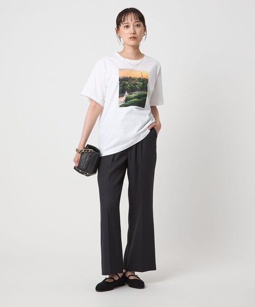 To b. by agnes b.(トゥービーバイアニエスベー)の「<To b. by agnes b.コラボ>フォト ショートスリーブ Tシャツ(Tシャツ/カットソー・レディース・その他1/ブラック/オフホワイト・FREE)」の6枚目の写真