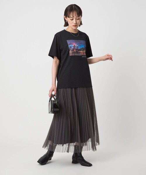 To b. by agnes b.(トゥービーバイアニエスベー)の「<To b. by agnes b.コラボ>フォト ショートスリーブ Tシャツ(Tシャツ/カットソー・レディース・その他1/ブラック/オフホワイト・FREE)」の11枚目の写真