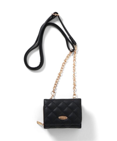 algy(アルジー)の「キルトショルダーウォレット(ショルダーバッグ・キッズ・ブラック/グレー/オフホワイト・FREE)」の1枚目の写真