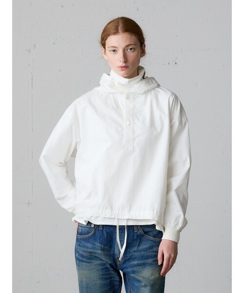 MidiUmi(ミディウミ)の「MidiUmi フード付きプルオーバーシャツ(シャツ/ブラウス・レディース・ベージュ/ブラック/チャコールグレー/オフホワイト・FREE)」の1枚目の写真