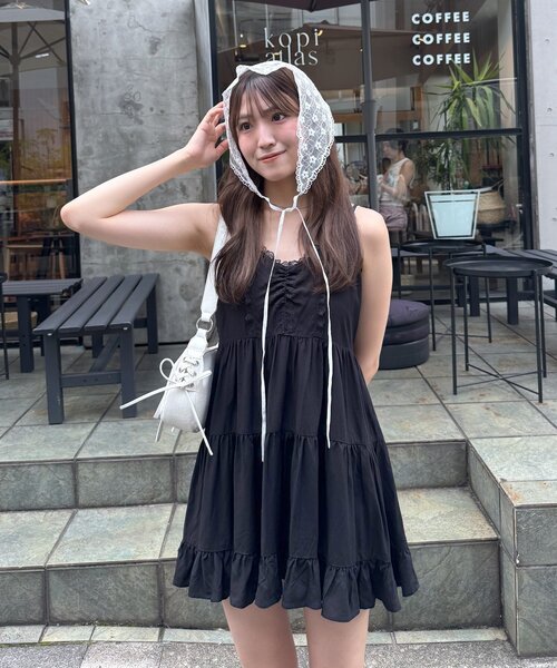 mimi　MIXワンピ　M mimi MIXワンピ M SHOP】NEW IN 本社STAFF / 163cm