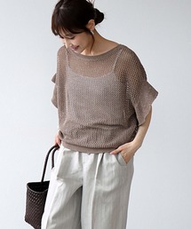 Jines（ジネス）の「前後2wayギマラッフルスリーブニット（ニット/セーター）」