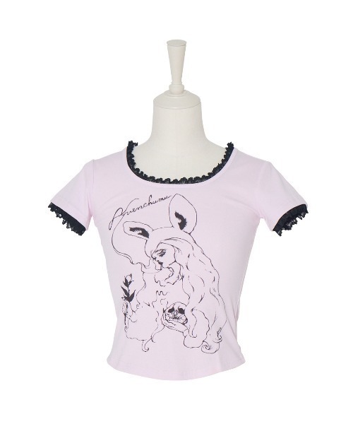 AVENCHUMU(アバンチュウム)の「ERICO collaboration illustration T-shirt(Tシャツ/カットソー・レディース・ブラック×ピンク/ブラック/ピンク・FREE/XS)」の3枚目の写真