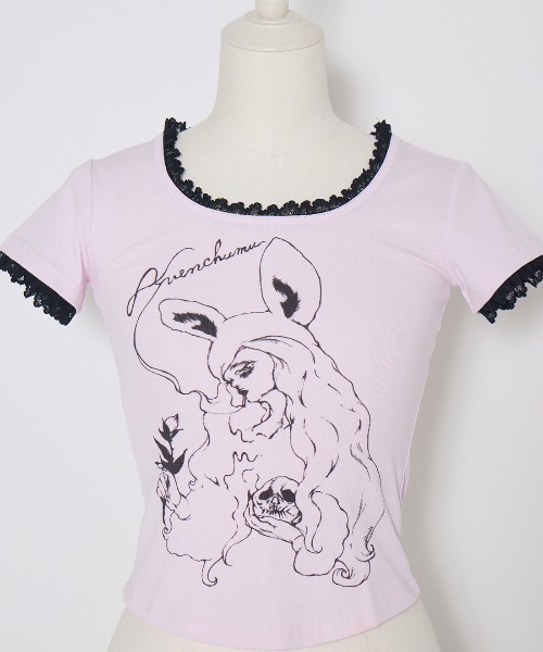 AVENCHUMU(アバンチュウム)の「ERICO collaboration illustration T-shirt(Tシャツ/カットソー・レディース・ブラック×ピンク/ブラック/ピンク・FREE/XS)」の14枚目の写真