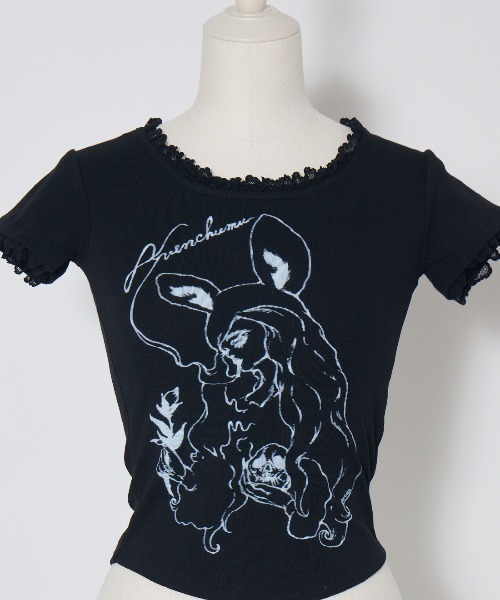AVENCHUMU(アバンチュウム)の「ERICO collaboration illustration T-shirt(Tシャツ/カットソー・レディース・ブラック×ピンク/ブラック/ピンク・FREE/XS)」の10枚目の写真