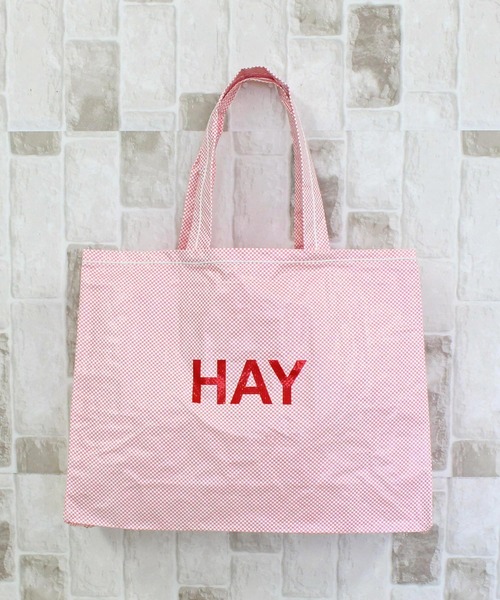 HAY(ヘイ)の「ヘイ キャンディモノバッグ M HAY Candy Mono Bag Medium(トートバッグ・レディース・グレー/ライトピンク・M)」の1枚目の写真