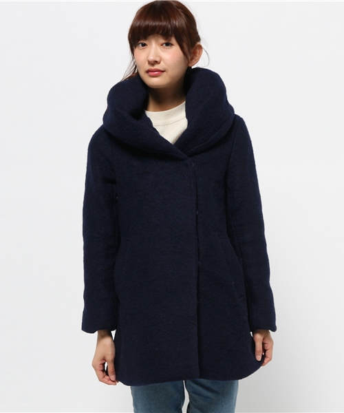 GLOBAL WORK（グローバルワーク）の「スライバーナカワタコート/564788（ダッフルコート・レディース・ブルー系その他/ネイビー/ベージュ/ライトグレー・LARGE/MEDIUM/SMALL）」の5枚目の写真