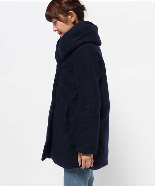 GLOBAL WORK（グローバルワーク）の「スライバーナカワタコート/564788（ダッフルコート・レディース・ブルー系その他/ネイビー/ベージュ/ライトグレー・LARGE/MEDIUM/SMALL）」の6枚目の写真