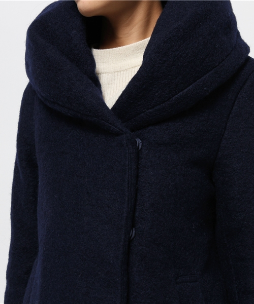 GLOBAL WORK（グローバルワーク）の「スライバーナカワタコート/564788（ダッフルコート・レディース・ブルー系その他/ネイビー/ベージュ/ライトグレー・LARGE/MEDIUM/SMALL）」の8枚目の写真