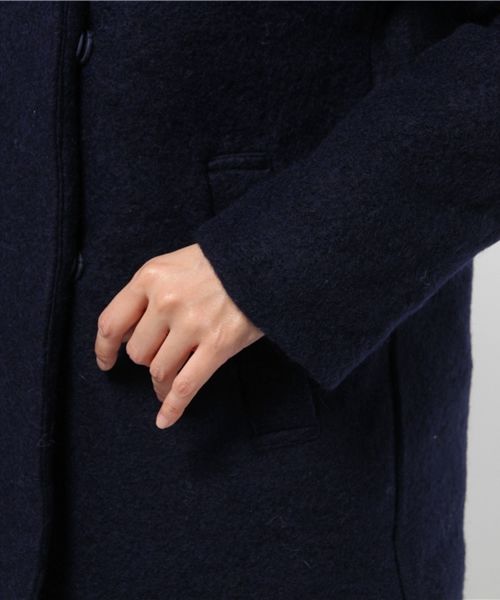 GLOBAL WORK（グローバルワーク）の「スライバーナカワタコート/564788（ダッフルコート・レディース・ブルー系その他/ネイビー/ベージュ/ライトグレー・LARGE/MEDIUM/SMALL）」の9枚目の写真