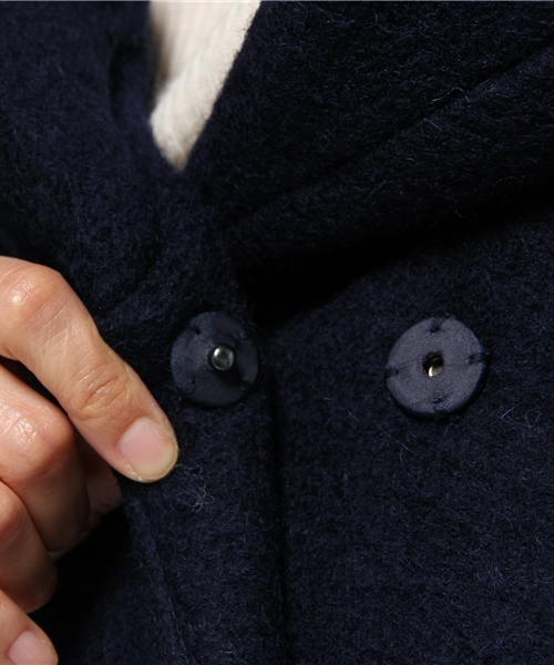 GLOBAL WORK（グローバルワーク）の「スライバーナカワタコート/564788（ダッフルコート・レディース・ブルー系その他/ネイビー/ベージュ/ライトグレー・LARGE/MEDIUM/SMALL）」の12枚目の写真