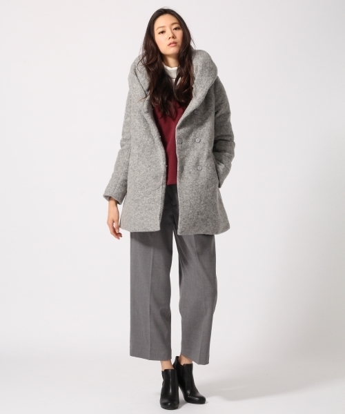 GLOBAL WORK（グローバルワーク）の「スライバーナカワタコート/564788（ダッフルコート・レディース・ブルー系その他/ネイビー/ベージュ/ライトグレー・LARGE/MEDIUM/SMALL）」の15枚目の写真