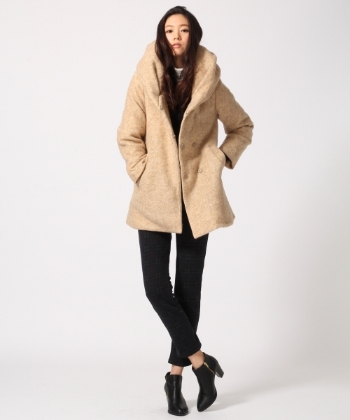 GLOBAL WORK（グローバルワーク）の「スライバーナカワタコート/564788（ダッフルコート・レディース・ブルー系その他/ネイビー/ベージュ/ライトグレー・LARGE/MEDIUM/SMALL）」の16枚目の写真