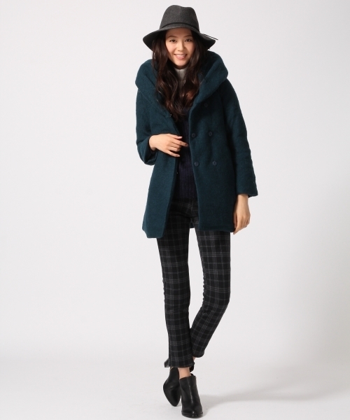 GLOBAL WORK（グローバルワーク）の「スライバーナカワタコート/564788（ダッフルコート・レディース・ブルー系その他/ネイビー/ベージュ/ライトグレー・LARGE/MEDIUM/SMALL）」の17枚目の写真