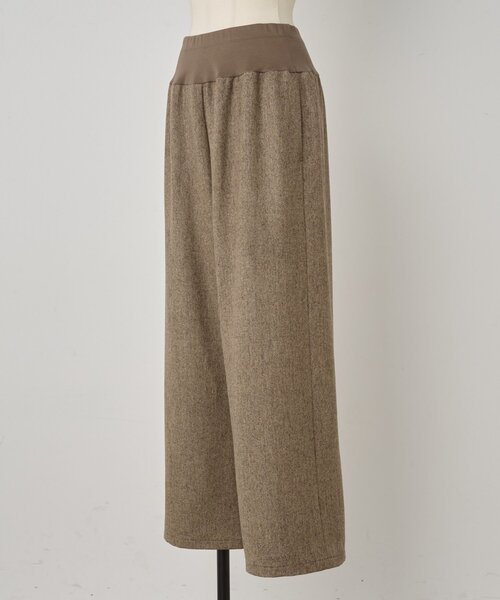 美品 BEARDSLEY ウエストリブキュロットパンツ ワイドパンツ F ウエストリブネップツイードパンツ（その他パンツ）｜BEARDSLEY