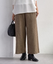BEARDSLEY/ビアズリー  ウエストゴム リブ　ワイドパンツ ウエストリブリネンパンツ | BEARDSLEY(ビアズリー)レディース