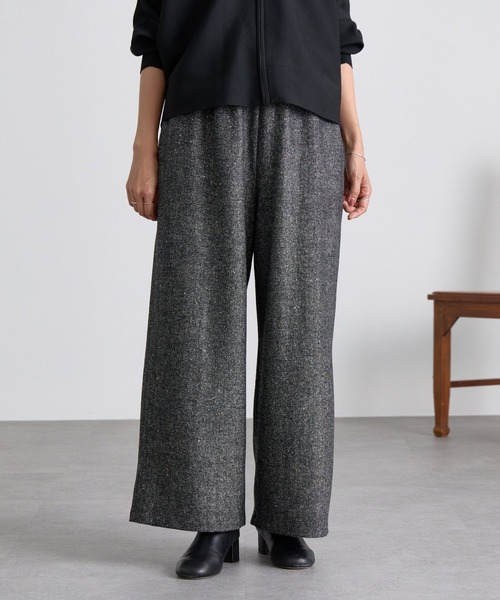 BEARDSLEY（ビアズリー）の「ウエストリブネップツイードパンツ（その他パンツ・レディース・ブラック/ブラウン・0/1/2）」の3枚目の写真