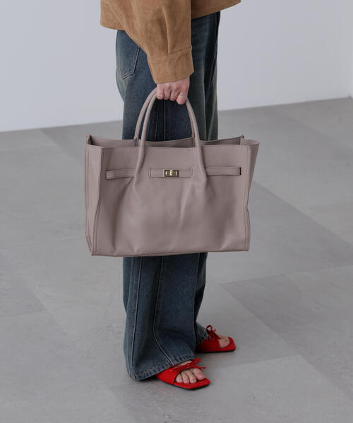 FREE'S MART(フリーズマート)の「◆シュリンクトートバッグ(トートバッグ・レディース・グレー/ブラック/ベージュ・フリ-)」の1枚目の写真